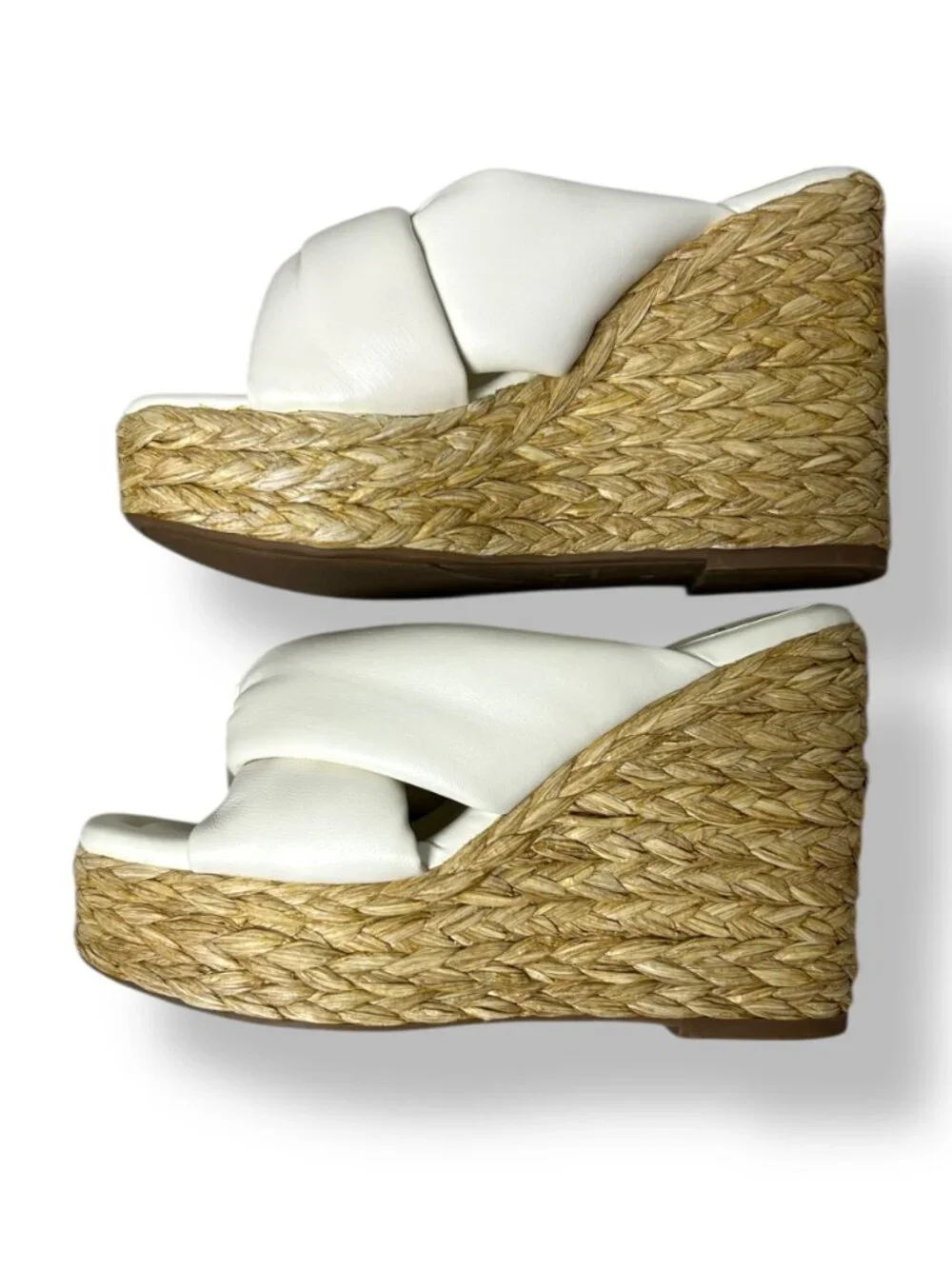 Marc Fisher Women's Size 6 White Navina Espadrille Wedge Platform Sandal